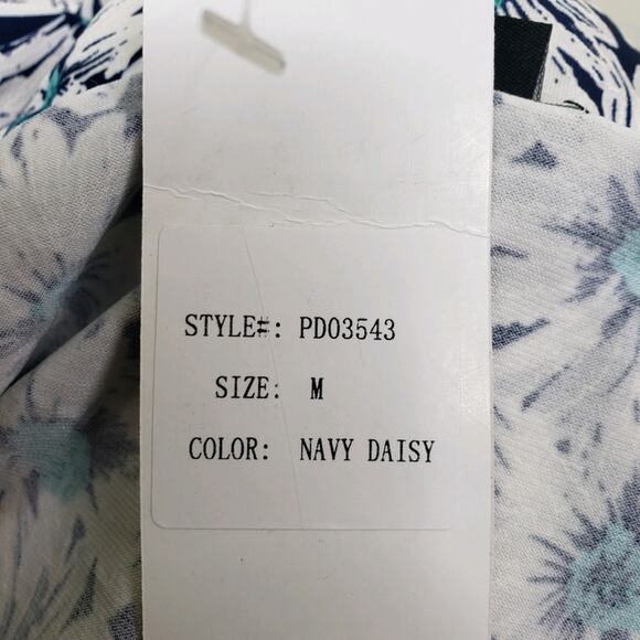 Papillon Womens M Daisy Print Knot Front Dress in Navy Daisy NEW - Picture 11 of 11